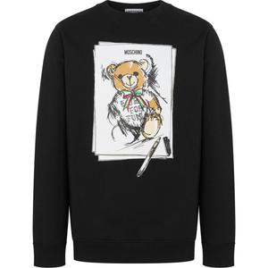 Толстовка из хлопка с принтом Teddy Bear MOSCHINO, черный