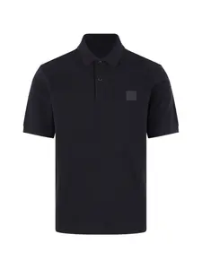 Поло из пике с логотипом в виде компаса Stone Island, синий