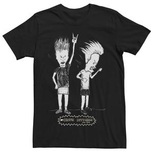 Мужская футболка Beavis and Butthead Rock Out Fill Sketch Licensed Character