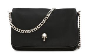 Нейлоновая плечевая сумка через плечо женская черная Alexander McQueen