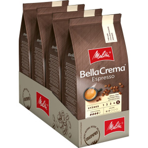 Кофе MELITTA в зернах BellaCrema Espresso 4 x 1000 г крепкий и пряный