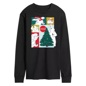 Мужская футболка с длинным рукавом и принтом медведей Coca-Cola Licensed Character, черный