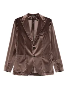 Бархатный блейзер с накладными карманами TAGLIATORE, коричневый