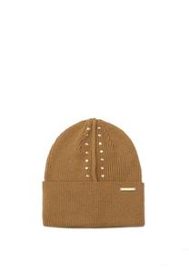 Шапка MICHAEL Michael Kors CENTER STUDDED CUFF, Dark Caramel / Gold/Camel