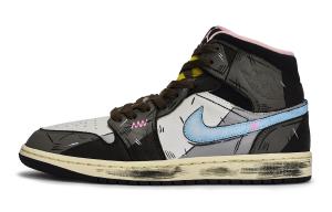Jordan Кроссовки Air 1 Vintage Unisex Mid top Black/Gray/White/Blue/Brown