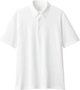 Мужская поло-рубашка MUJI Cool UV-Cut Pique Knit с коротким рукавом и защитой от УФ-излучения (AB1M8A5S), белый