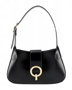 Черная кожаная сумка через плечо Sandro