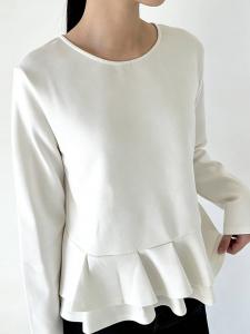 Топ с баской, женские топы Doux Belle, цвет Off White