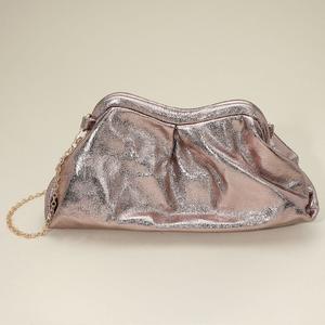 Металлическая плиссированная вечерняя сумочка-клатч на цепочке FASHNZFAB