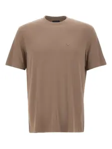 Футболка с вышитым орлом EMPORIO ARMANI, коричневый