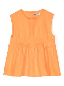 Блузка из органического хлопка с оборками Kindred, оранжевый
