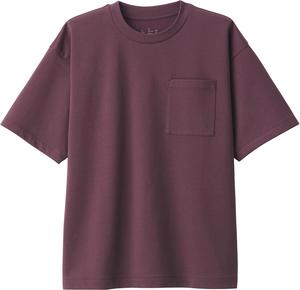 Мужская футболка MUJI с коротким рукавом и широкими рукавами для защиты от УФ-излучения (AB1MEA4S), бордо