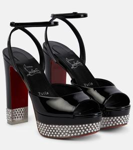 Декорированные сандалии Cassandrina Alta 130 Christian Louboutin, черный