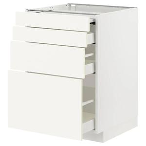 Выдвижная рабочая поверхность/3 ящика METOD/MAXIMERA IKEA, 60x60x80 см, цвет white/vallstena white
