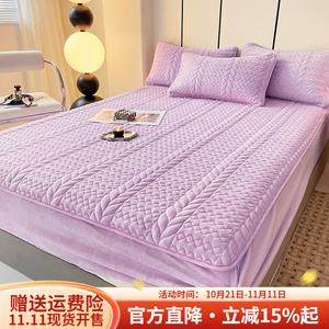 Boyang Простыня на резинке 90х200 см, стеганая, из молочного велюра, цвет Dreamy Purple