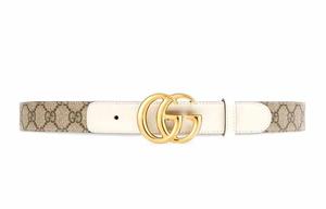 Ремень кожаный Gucci Leather Belts, бежевый