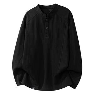 Футболка Unisex Henry Collar Moderate Straight Fit VanCamel, черный