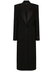 Однобортное пальто с заостренными лацканами DOLCE & GABBANA, черный