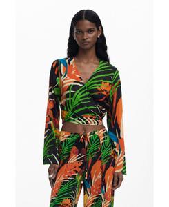 Женский тропический топ с запахом Desigual, Black