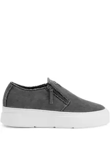 Кожаные кроссовки Giuseppe Zanotti, серый