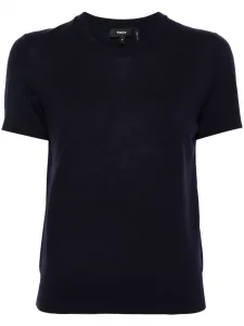 Трикотажный топ с короткими рукавами Theory, синий