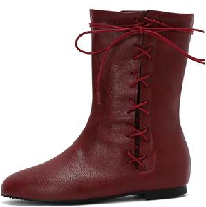 Женские черные ботинки-пираты DINTAHA, средневековые ботинки на шнуровке с плоской подошвой