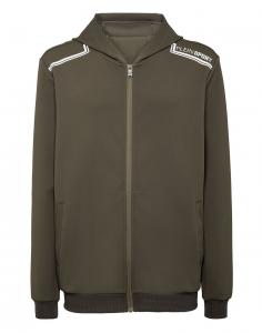 Толстовка с капюшоном на молнии Plein Sport Zip-Up Hoodie, оливковый