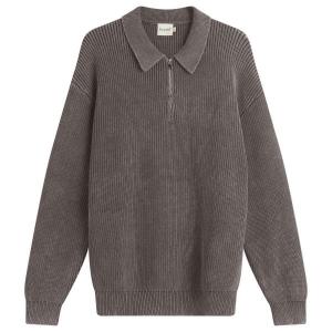 Пуловер с эффектом кислотной стирки и половинной молнией Bound, коричневый