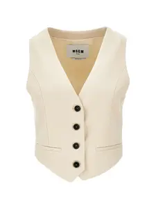Жилет на пуговицах Msgm, бежевый