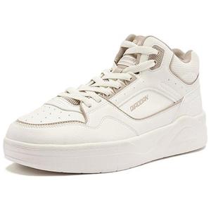 QIAODAN Кроссовки для скейтбординга Mileage HI Warm, противоскользящие и износостойкие, высокие, мужские, белые, бежевые