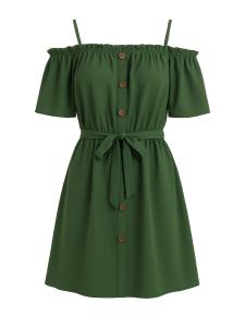 Elara Платье в темно-зеленом цвете