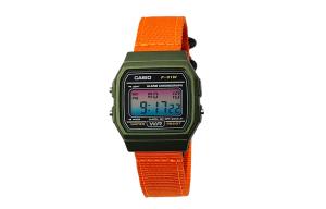 CASIO Мужские часы Retrofit Series с кварцевым механизмом и нейлоновым ремешком, черный циферблат