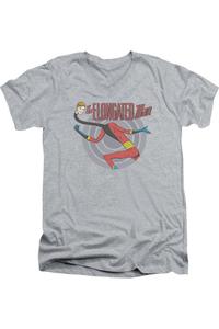 Футболка с коротким рукавом и V-образным вырезом для взрослых с принтом «DC Comics Elongated Man» Gildan, цвет athletic heather