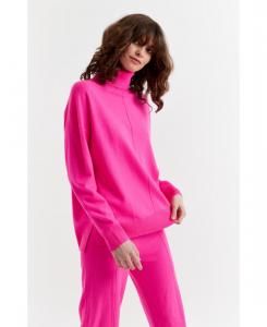 Женский свободный свитер с высоким воротником из шерсти и кашемира Chinti & Parker, Pink