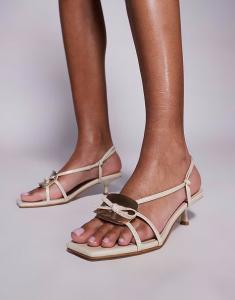 Туфли Simmi London Heiti с квадратным носком и ремешками на каблуке-рюмочке в каменном цвете SIMMI Shoes