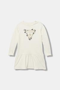 Детское хлопковое платье Guess, бежевый
