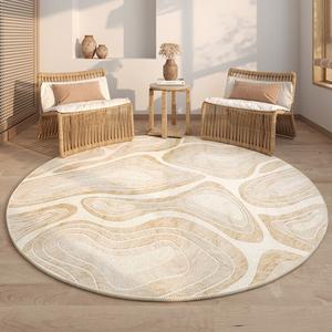 AOVOC Ковер круглый 300 см для гостиной/спальни в стиле натурального дерева, не скользящий