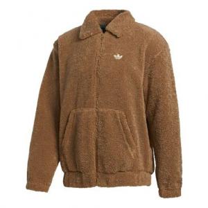 Куртка adidas originals Embroidered Logo lapel lamb's wool Sports Jacket Yellow, желтый