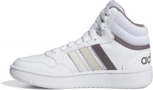 Баскетбольные кроссовки Adidas Kids' Hoopds среднего верха, белый/серый