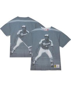 Мужская футболка Hank Aaron Atlanta Braves Cooperstown Collection с сублимированным рисунком игрока Mitchell & Ness, белый