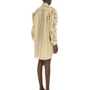 Max Mara Manna полосатое платье-рубашка с рюшами MaxMara, желтый