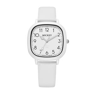 Disney Часы Mickey Series Quartz Movement Leather Strap Watch Women's Watch White Dial, White