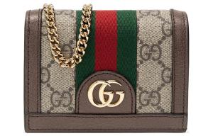 Ophidia Кожаный Кардхолдер Наплечная Сумка, Кроссбоди Женская GUCCI