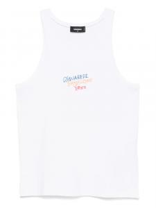 Майка DSQUARED2 с вышитым логотипом, белый