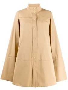 Расклешенное пальто с вырезами для рук Courrèges, нейтральный