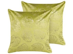 Подушка Beliani 2 шт MONSTERA, 45x45x45 см цвет gold/grün/hellgrün
