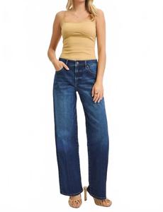 Джинсы-мешковатые со средней посадкой темно-синего цвета Risen, темно-синий