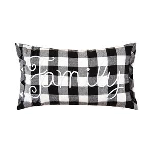 Декоративная подушка в клетку C&F Home Family Buffalo, черный