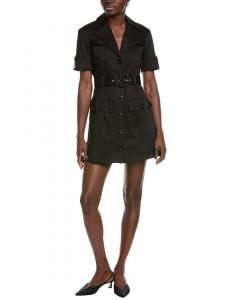 Платье-рубашка в стиле сафари TOCCIN Colleen с застежкой на пуговицы спереди, черный