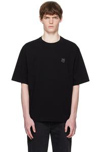 Футболка оверсайз с принтом головы дерзкого лиса Maison Kitsuné, черный